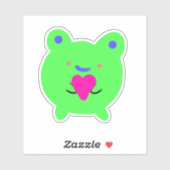 Sticker Grenouille douce au coeur (Feuille)