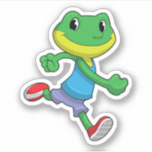 Sticker Grenouille en coureur à la course (Devant)