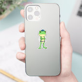 Sticker Grenouille en tant qu'agent de police avec casquet (Téléphone)