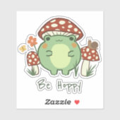 Sticker Grenouille et champignons | Be Hoppy Vinyl (Feuille)