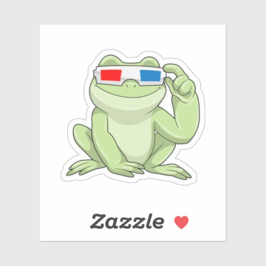 Sticker Grenouille Glasses (Feuille)