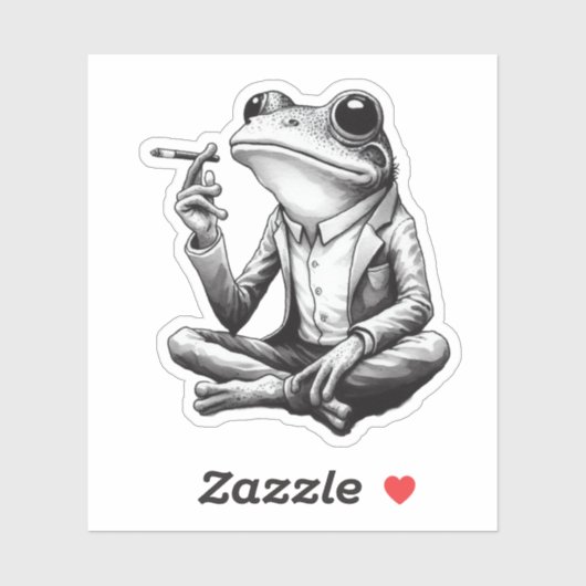 Sticker grenouille, grenouille drôle, (Feuille)