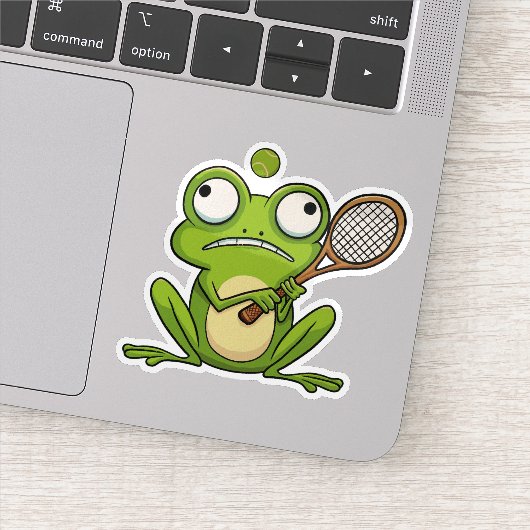 Sticker Grenouille Jouant Au Tennis (Détail)