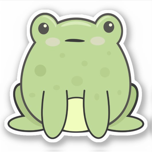 Sticker Grenouille Kawaii, crapaud (Devant)