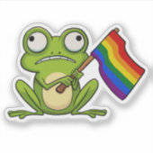 Sticker Grenouille LGBT avec drapeau de la fierté (Devant)
