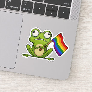 Sticker Grenouille LGBT avec drapeau de la fierté
