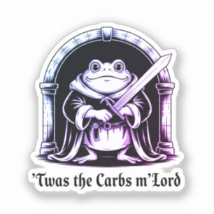 Sticker  Grenouille mignonne avec une épée et blague sur l