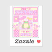 Sticker Grenouille mignonne et champignons - Amusante roma (Feuille)