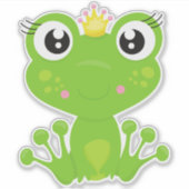 Sticker Grenouille mignonne, Grenouille verte, Princesse d (Devant)
