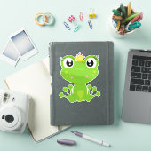 Sticker Grenouille mignonne, Grenouille verte, Princesse d (Couverture iPad)