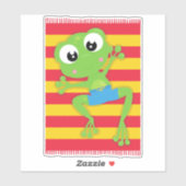 Sticker Grenouille Mignonne, Petite Grenouille, Grenouille (Feuille)