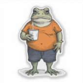 Sticker Grenouille paresseuse drôle (Devant)