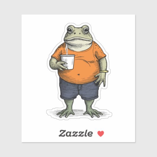 Sticker Grenouille paresseuse drôle (Feuille)