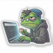 Sticker Grenouille Programmeuse Privée de Sommeil Autocoll (Devant)