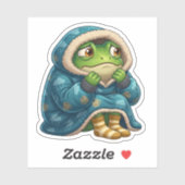 Sticker Grenouille qui se cache des gens (Feuille)