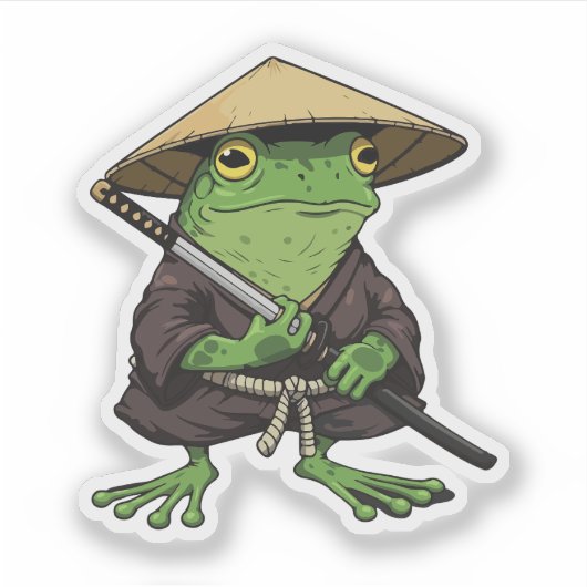 Sticker grenouille samouraï japonaise (Devant)