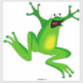 Sticker Grenouille sauteuse vert caricaturale (Feuille)