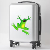 Sticker Grenouille sauteuse vert caricaturale (Sur valise)