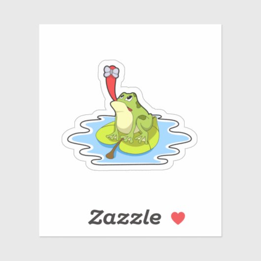 Sticker Grenouille sur la feuille avec insecte (Feuille)