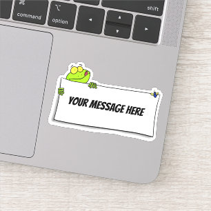 Sticker Grenouille verte drôle avec dessin animé