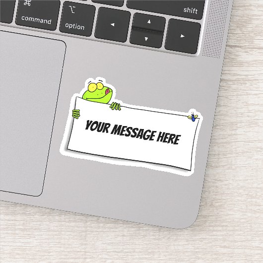 Sticker Grenouille verte drôle avec dessin animé (Détail)