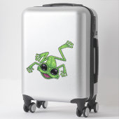 Sticker Grenouille verte heureuse (Sur valise)