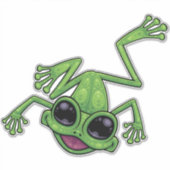 Sticker Grenouille verte heureuse (Devant)