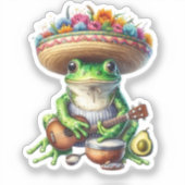 Sticker Grenouille verte musicale (Recto)