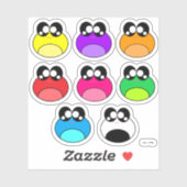 Sticker Grenouilles colorées Kawaii (Feuille)