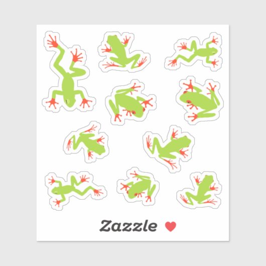 Sticker Grenouilles d'arbre vert (Feuille)