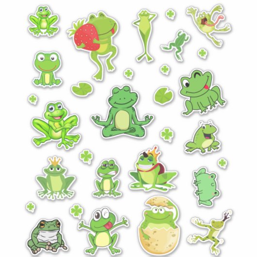 Sticker grenouilles en vinyle coupé (Devant)