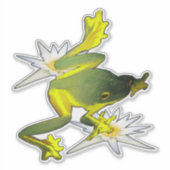 Sticker Grenouilles Et Fleurs De Lotus Peinture OIl, (Devant)