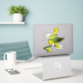 Sticker Grenouilles Et Fleurs De Lotus Peinture OIl, (Ordinateur portable sur le bureau)