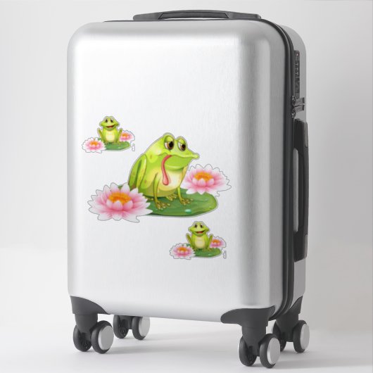 Sticker Grenouilles et lis (Sur valise)