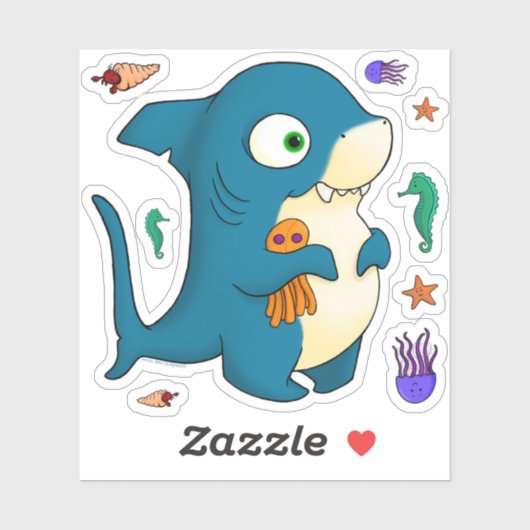 Sticker Gretchen the Baby Shark, jeu d'autocollants (Feuille)