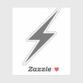 Sticker Grey Lightning Bolt Of Power (Feuille)