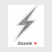 Sticker Grey Lightning Bolt Of Power (vintage) (Feuille)