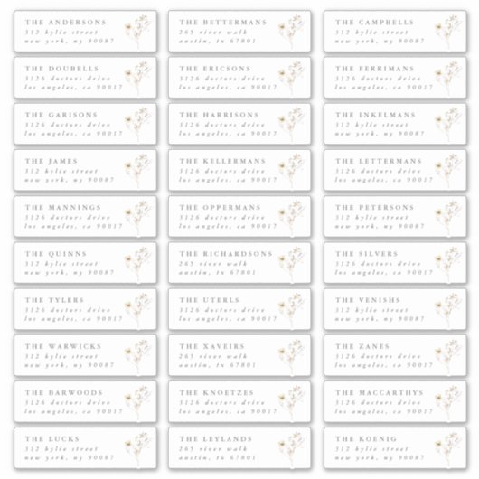 Sticker Grey Spring Fleur sauvage mariage adresse individu (Devant)