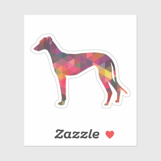 Sticker Greyhound Chien Motif géométrique Silhouette Multi (Feuille)