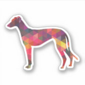 Sticker Greyhound Chien Motif géométrique Silhouette Multi (Devant)