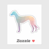 Sticker Greyhound Dog Geometric Pattern Silhouette Pastel (Feuille)