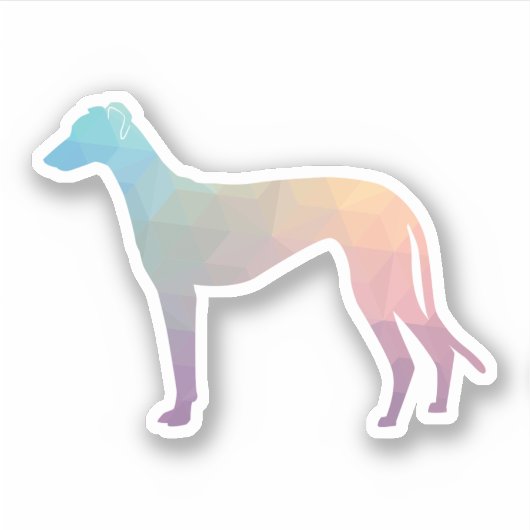 Sticker Greyhound Dog Geometric Pattern Silhouette Pastel (Devant)