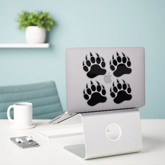 Sticker Griffe d'ours classique (Ordinateur portable sur le bureau)