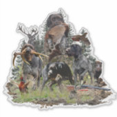 Sticker Griffon à poil dur allemand (Devant)