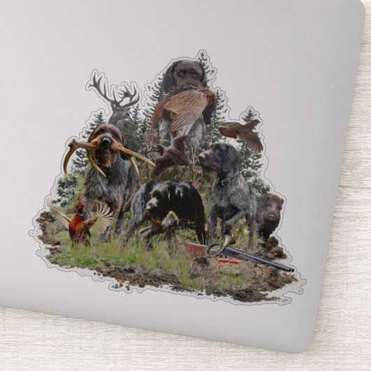 Sticker Griffon à poil dur allemand (Détail)