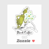 Sticker Grille | Drôle besoin café (Feuille)