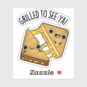 Sticker Grillé Pour Voir Ya Funny Puns De Nourriture (Feuille)