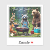 Sticker "Grillin' avec des amis" (Feuille)