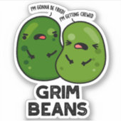 Sticker Grim Haricots Fruits de légumes amusants (Devant)