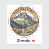 Sticker Grimsel Pass : Route des Alpes randonnées en Suiss (Feuille)